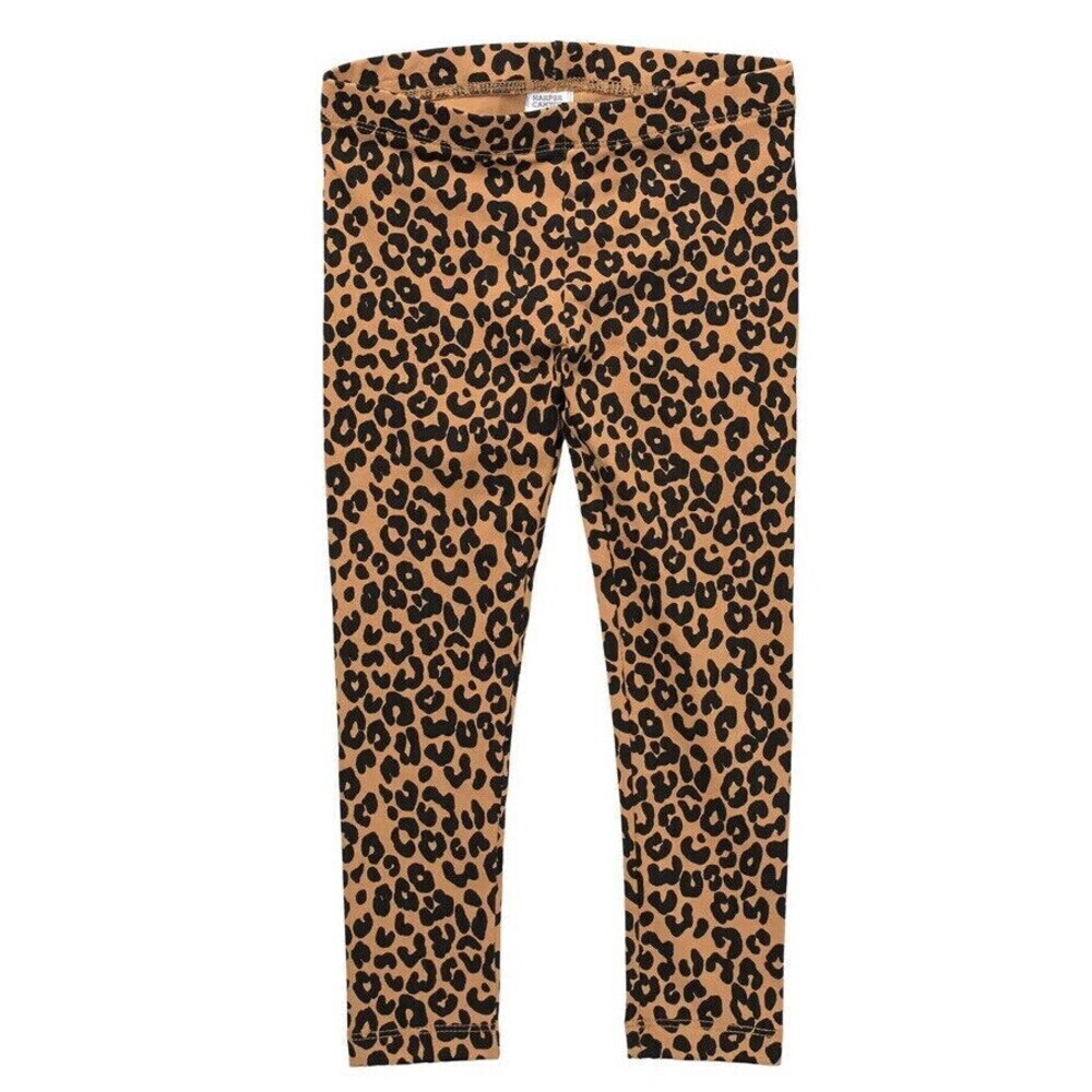 Women's Harper Canyon Kids Printed Favorite Leggings Tan Biscuit Leopard Size 3